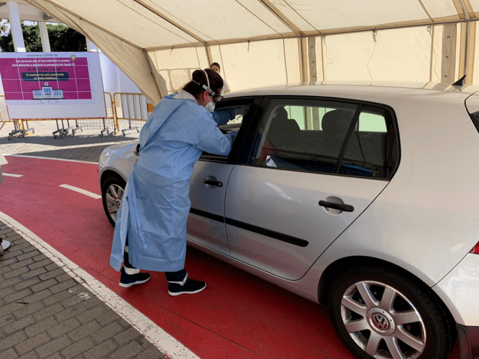 Punto de toma de muestras en la capital grancanaria (Foto TA)